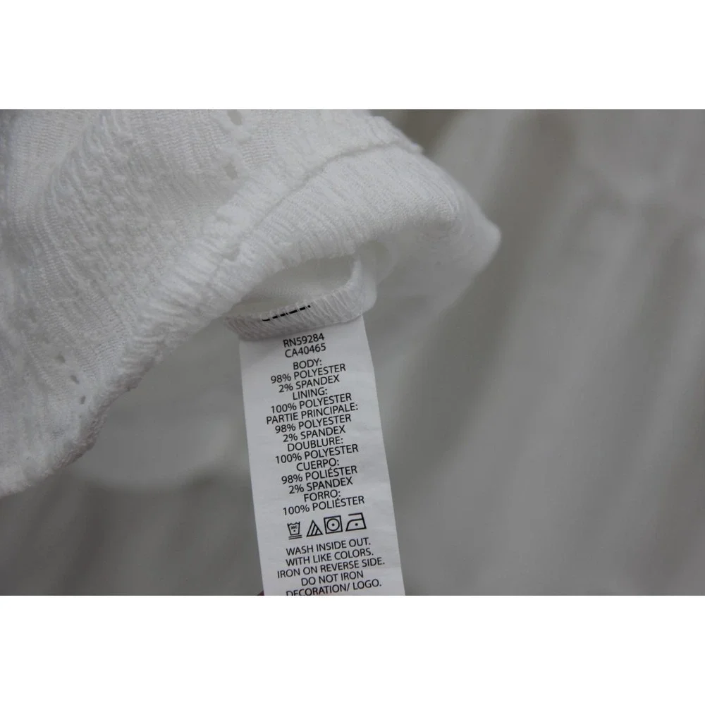 The Childrens Place White Eyelet Cutout Dress Size 16 XXL Ruffle Preppy Minimal